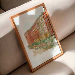 Hampton Court Palace Art Print British Landmark Watercolor - thumbnail 3