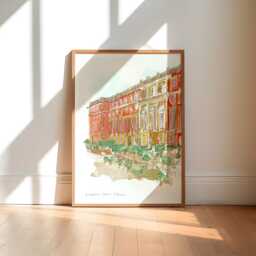 Hampton Court Palace Art Print British Landmark Watercolor - thumbnail 1