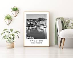 Padstow Beach Print Minimalist Landmark Art, United Kingdom - thumbnail 1