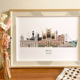 Hull Skyline Print, Cityscape, Wall Art, Gift, Illustration, Poster, Travel, Art Print - thumbnail 3