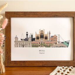 Hull Skyline Print, Cityscape, Wall Art, Gift, Illustration, Poster, Travel, Art Print - thumbnail 2