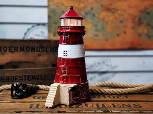 Handmade Ceramic Lighthouse Model Candle Holder Mokkalasset Norway. Marine Items, Christmas Gift, Candle Stick Holder, Housewarming Gift - image 1