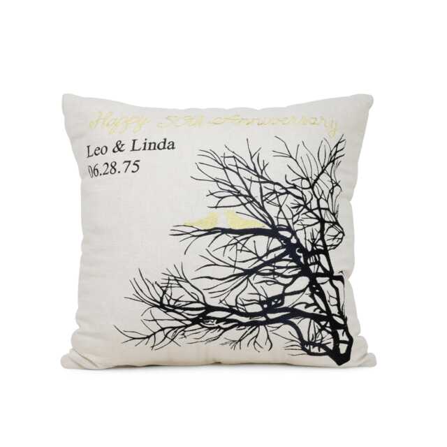 50Th Anniversary Pillow, Personalized Gift, Gold Gift For Parents, In-Laws Custom - image 1