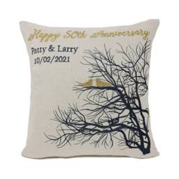 50Th Anniversary Pillow, Personalized Gift, Gold Gift For Parents, In-Laws Custom - thumbnail 2