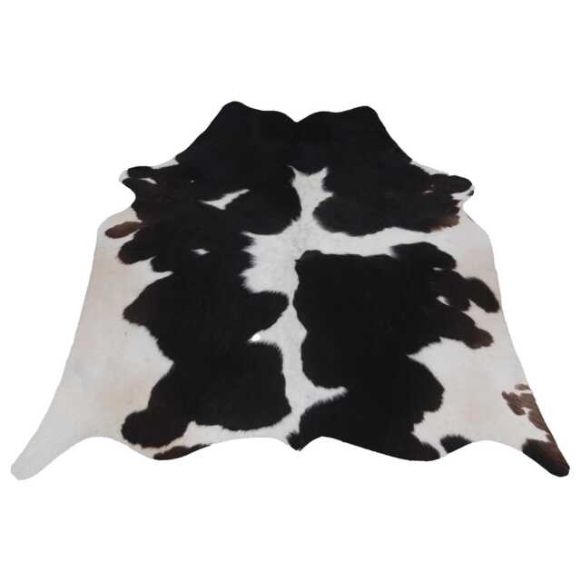 Black & White Cowhide Rug Natural Leather Accent - 48x46 Inches - image 1