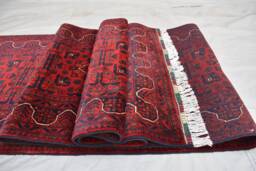 Handmade Wool Afghan Runner Rug, Turkmen Oriental Hallway Carpet - 15.10 X 2.7 Ft - thumbnail 1