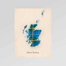Clan Nova Scotia Scottish Tartan Map - Of Scotland Family Wall Decor, Ready To Hang - thumbnail 2