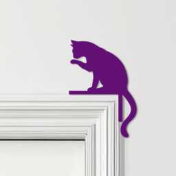 Door Topper Cat Licking Paw Various Colours Top Of Decorative Sign - Sign, Novelty Wall Decor, Frame Art, Art - thumbnail 4