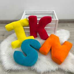 Velour Cotton Letter Pillow Custom Monogram Nursery Decor - thumbnail 1