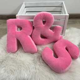 Velour Cotton Letter Pillow Custom Monogram Nursery Decor - thumbnail 2