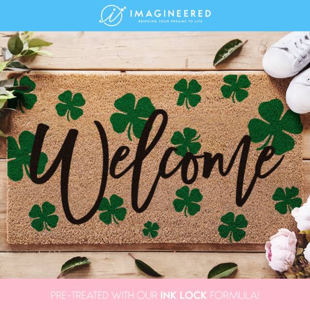 Welcome Doormat - St. Patrick's Day Housewarming Gift Custom Closing Welcome Front Door Home Shamrock - image 1