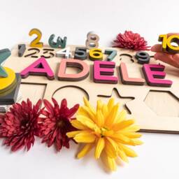 Personalized Child Name, Shape, Number Puzzles, Montessori Toy 2, 3 Year Old Toddler, Ealry Learn Through Game, Birthday Gift For Baby Girl - thumbnail 2