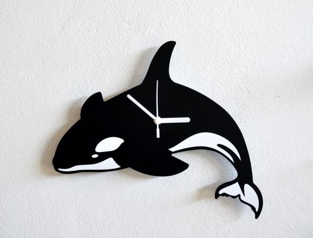 Whale Orca Silhouette - Wall Clock - image 1
