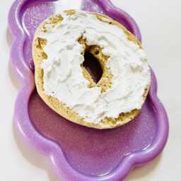 Bagel With Cream Cheese Wall Hanging/ Dopamine Decor/ Maximalist Fake Food/ Food Pop Art/ Sculpture/ Funky Decor/Kitchen - thumbnail 3