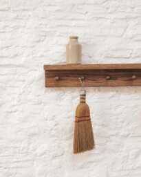 Shaker Peg Shelf Made From Solid Oak - Rail Coat Hook Kitchen Handcrafted Folkhaus - thumbnail 1