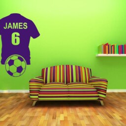 Personalised Football Shirt Wall Art Sticker, Vinyl Decal, Modern Transfer, Soccer - thumbnail 2