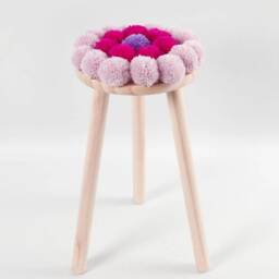 Pine Wood Round Seat Milking Stool With Legs Decoration Material Crafts - thumbnail 4