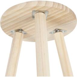 Pine Wood Round Seat Milking Stool With Legs Decoration Material Crafts - thumbnail 3