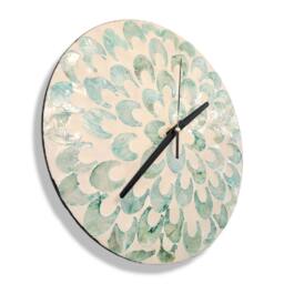 Wall Clock Unique - Sage Green Modern Clocks For Minimalist Shell Art Boho Home Decor Living Room Kitchen & Bedroom 12Inch - thumbnail 1