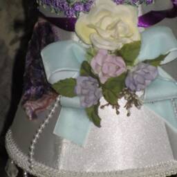 Precious Bird Lamp With Ooak Shade, Accent Lamp, Night Light Ooak - thumbnail 4