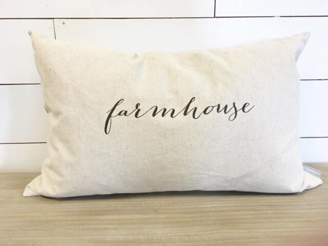 Farmhouse Kidney Pillow Cover 16 X 26 ///Farm Decor Rustic Accent Throw Gift