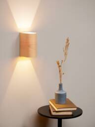 Birch Wood Wall Sconce Rustic Modern Bedside Lamp - thumbnail 1