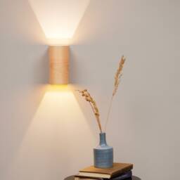 Birch Wood Wall Sconce Rustic Modern Bedside Lamp - thumbnail 2