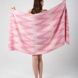 Pink Marrakesh Lightweight Beach Towel, Turkish Cotton Blanket, Sand Free Cover Up, Sarong, Travel Towel - thumbnail 2
