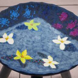 Traditional Artwork, Unique Chair, Hand Painted Hardwood Chair - thumbnail 3