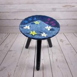 Traditional Artwork, Unique Chair, Hand Painted Hardwood Chair - thumbnail 2