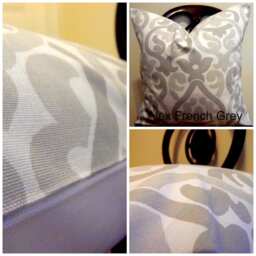 Grey & White Pillow Cover Cotton Duck Home Decor - thumbnail 2
