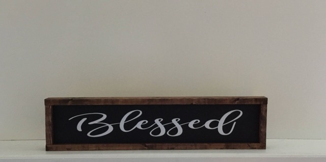 Blessed Wood Sign-Blessed Painted Farmhouse Sign-Farmhouse Decor-Gallery Wall Frame Sign-Rustic Sign