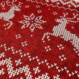 Red Xmas Cushion Cover With White Reindeers - Double Sided Printing Throw Pillow On The Soft Chenille Different Sizes Oeko-Tex?? - thumbnail 2