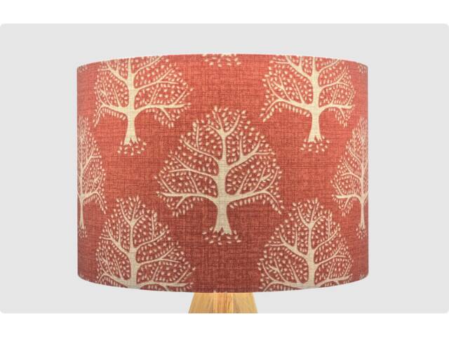 Orange Oak Tree Lampshade, Table Floor Lamp/Ceiling Pendant, Small Medium Large 15cm 20cm 25cm 30cm 35cm 40cm UK Fabric Drum Light Shade - image 1