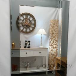 Marietta Modern Wall Mirror Grey/Smoked Glass Frame Silver Bevelled Edge 2 Layer Home Interior Decor Quality Made in UK - thumbnail 2