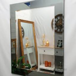 Marietta Modern Wall Mirror Grey/Smoked Glass Frame Silver Bevelled Edge 2 Layer Home Interior Decor Quality Made in UK - thumbnail 3