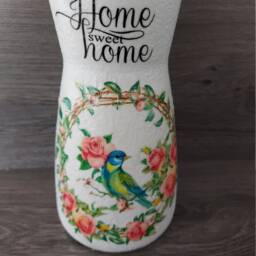 Decoupage Bird Flower Vase Home Sweet Decor - thumbnail 2