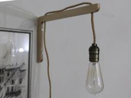 Wall Sconce Wood Lamp Minimalist Lighting Modern Look With Rope Wire Light Fixture Handmade Wooden Lamp Plywood - thumbnail 1