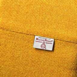 Harris Tweed Mustard Footstool With Steel Hairpin Legs - thumbnail 2