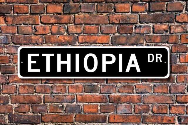 Ethiopia Sign, Wall Decor, Gift, Souvenir, Keepsake, Custom Street Quality Metal Sign - image 1
