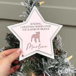 Dog Remembrance Christmas Tree Topper, Dog Memorial Decoration, Sympathy Gift, Personalised Custom Topper - thumbnail 3