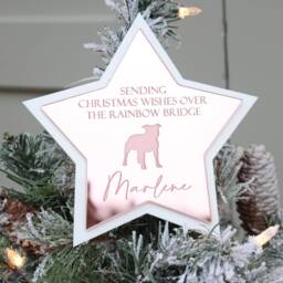 Dog Remembrance Christmas Tree Topper, Dog Memorial Decoration, Sympathy Gift, Personalised Custom Topper - thumbnail 2