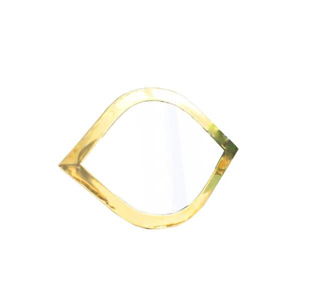 Golden Wall Mirror, Moroccan Eye Shaped Small Ethnic Oval Mirror Gift