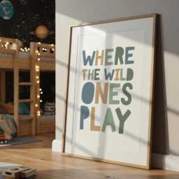 Where The Wild Ones Play, Sage Green Boys Bedroom Decor, Nursery Wall Art, Playroom Prints, Toddler Bedroom, Baby Boy - thumbnail 2
