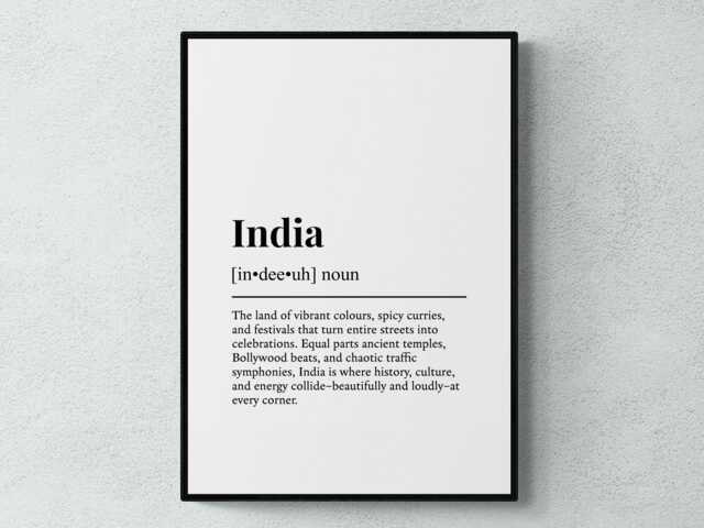 India Funny Definition Asia Gift Wall Art Print - image 1
