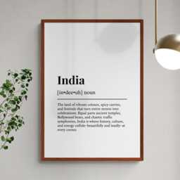 India Funny Definition Asia Gift Wall Art Print - thumbnail 2