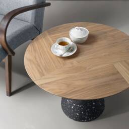 still Round Coffee Table - Minimal Oak Top Table, Handmade Contemporary Design Furniture - thumbnail 3