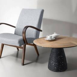 still Round Coffee Table - Minimal Oak Top Table, Handmade Contemporary Design Furniture - thumbnail 2
