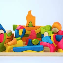 Wooden Building Blocks - Play Set Toys Kids Eco Wood Educational Montessori & Waldorf Inspired - thumbnail 2