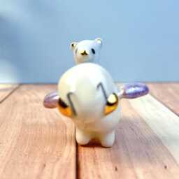 Bear Riding Bee Sculpture, Handmade Porcelain Animal Figurine, Whimsical Art, Cute Decor, Collectible Ceramic Sculpture - thumbnail 3